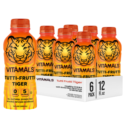Vitamals Enhanced Flavored Water - Tutti Frutti Tiger - 12 fl oz (Pack of 6)