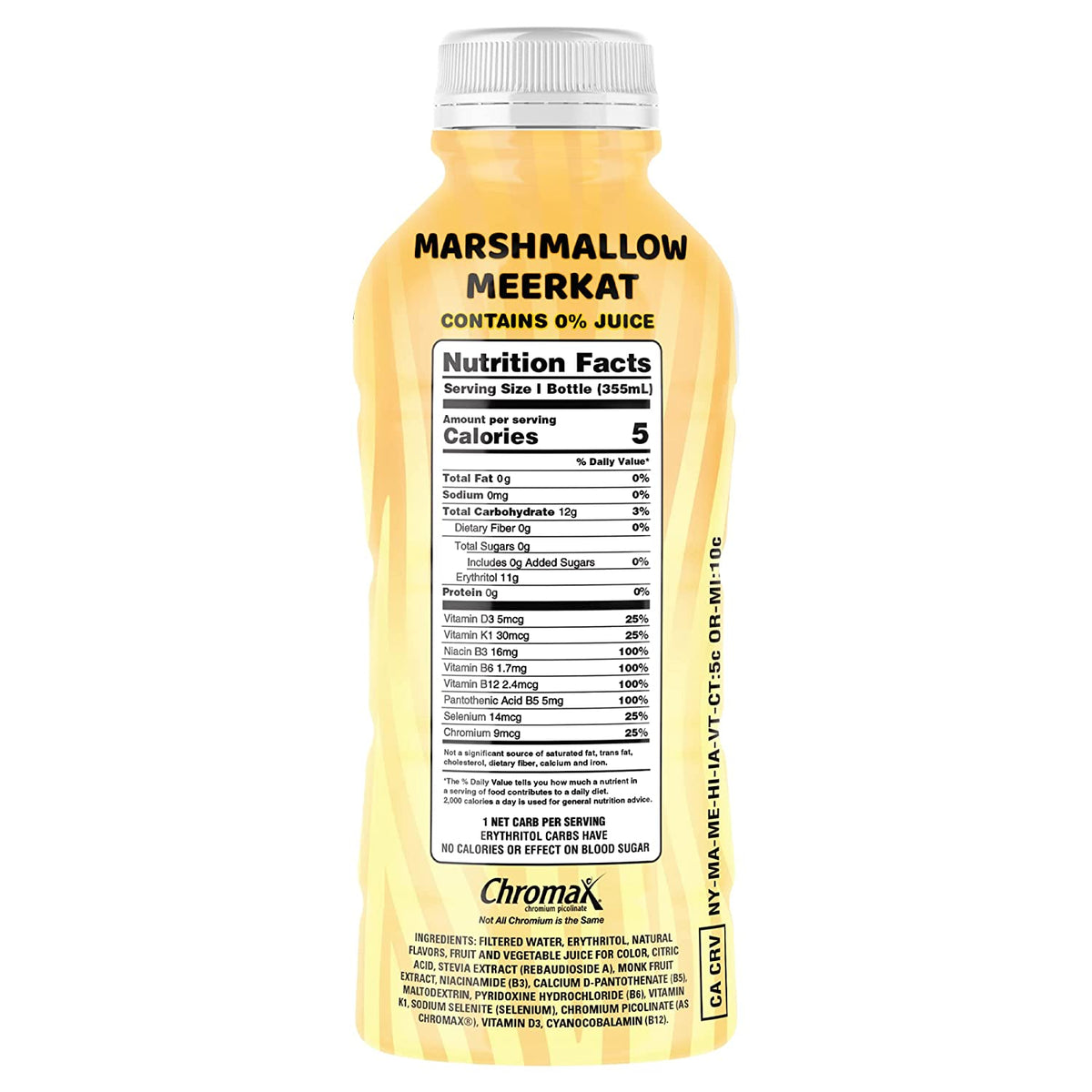 Vitamals Enhanced Flavored Water - Marshmallow Meerkat - 12 fl oz (Pack of 6)