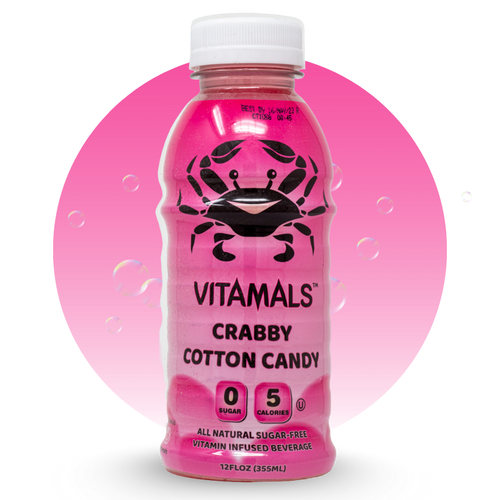 Vitamals Enhanced Flavored Water - Crabby Cotton Candy - 12 fl oz (Pack of 6)