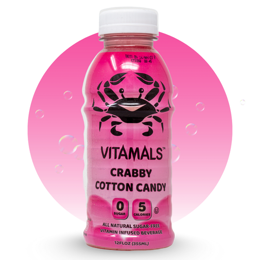 Vitamals Enhanced Flavored Water - Crabby Cotton Candy - 12 fl oz (Pack of 6)
