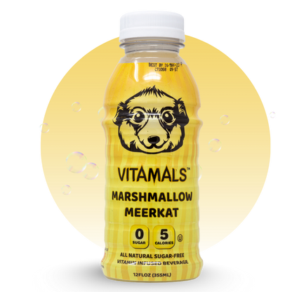 Vitamals Enhanced Flavored Water - Marshmallow Meerkat - 12 fl oz (Pack of 6)