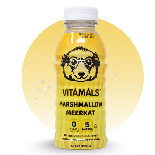 Vitamals Enhanced Flavored Water - Marshmallow Meerkat - 12 fl oz (Pack of 6)