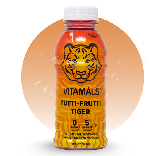 Vitamals Enhanced Flavored Water - Tutti Frutti Tiger - 12 fl oz (Pack of 6)