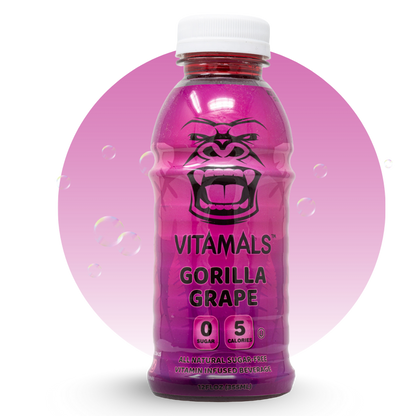 Vitamals Enhanced Flavored Water - Gorilla Grape - 12 fl oz (Pack of 6)