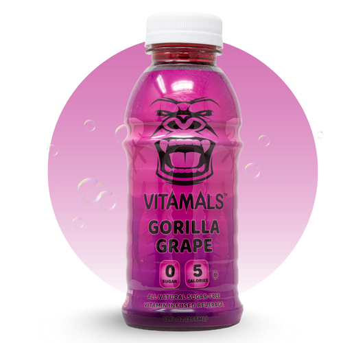 Vitamals Enhanced Flavored Water - Gorilla Grape - 12 fl oz (Pack of 6)