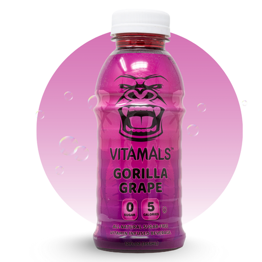 Vitamals Enhanced Flavored Water - Gorilla Grape - 12 fl oz (Pack of 6)