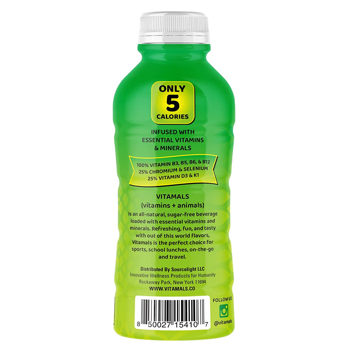 Vitamals Enhanced Flavored Water - Sour Apple Alligator - 12 fl oz (Pack of 6)