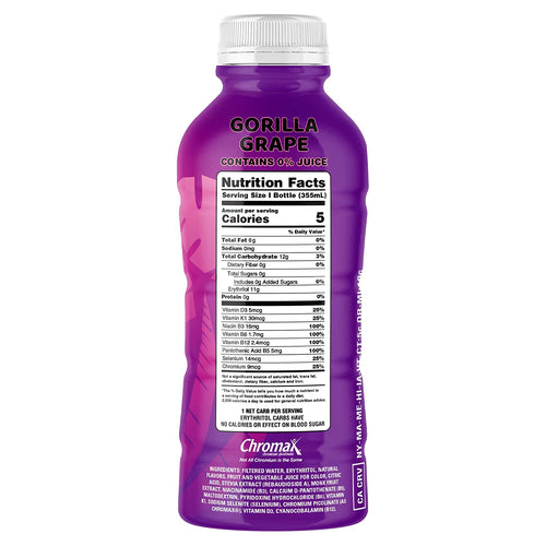 Vitamals Enhanced Flavored Water - Gorilla Grape - 12 fl oz (Pack of 6)