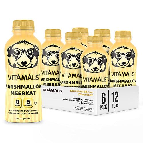 Vitamals Enhanced Flavored Water - Marshmallow Meerkat - 12 fl oz (Pack of 6)