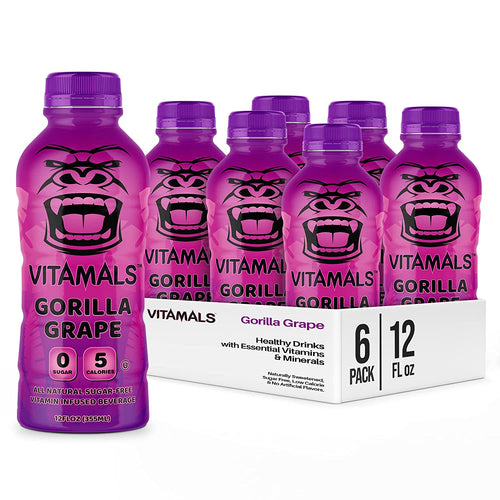 Vitamals Enhanced Flavored Water - Gorilla Grape - 12 fl oz (Pack of 6)