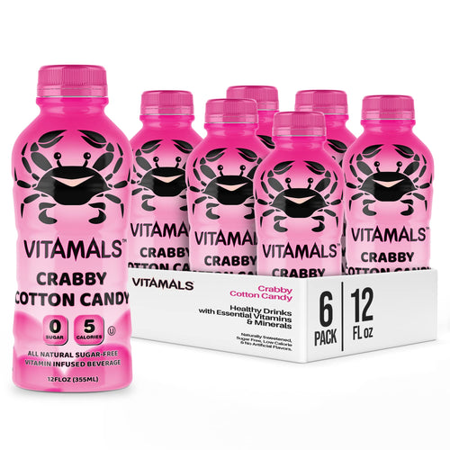 Vitamals Enhanced Flavored Water - Crabby Cotton Candy - 12 fl oz (Pack of 6)
